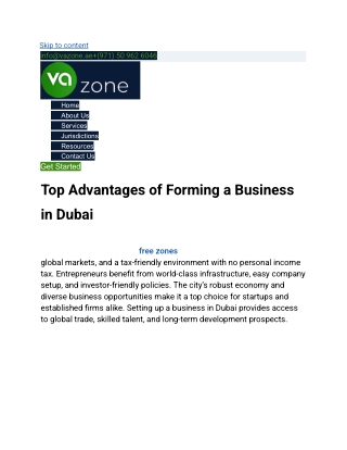 Top Advantages of Forming a Business in Dubai