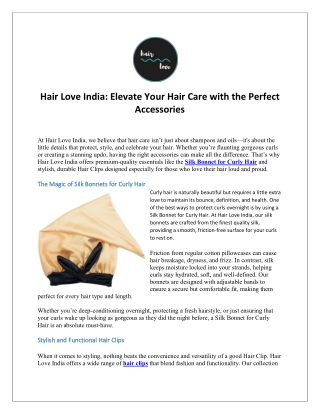 Hair Love India Elevate Your Hair Care with the Perfect Accessories