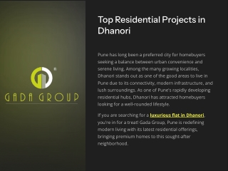 Top Residential Projects in Dhanori – Explore Gada Elina