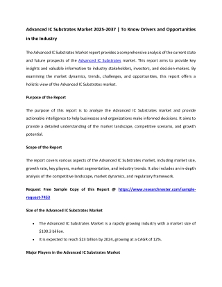 Advanced IC Substrates Market Trend 2037