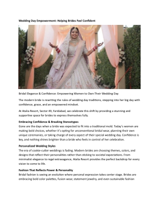 Wedding Day Empowerment: Helping Brides Feel Confident
