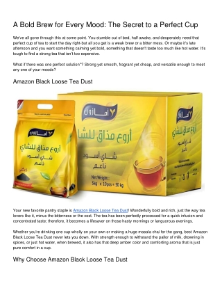 A Bold Brew for Every Mood_ The Secret to a Perfect Cup