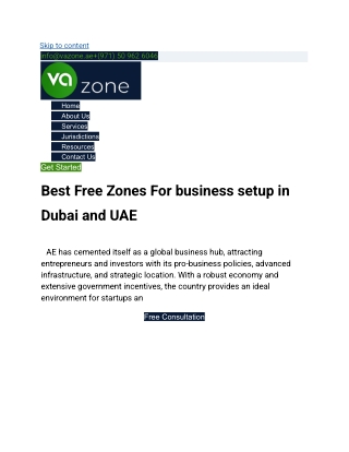 Best Free Zones For business setup in Dubai and UAE