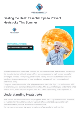 Beating the Heat: Essential Tips to Prevent Heatstroke This Summer