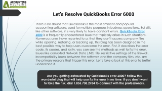 Instant Method To Troubleshoot QuickBooks Error 6000