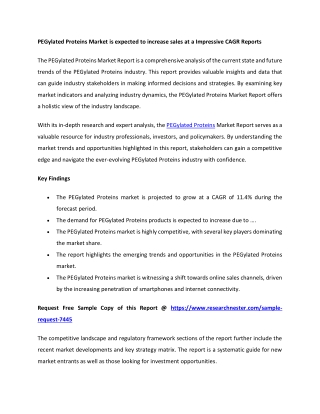 PEGylated Proteins Market Set to Surpass $9.1 Billion by 2037