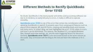 Step-by-Step Fix for QuickBooks Error 15103