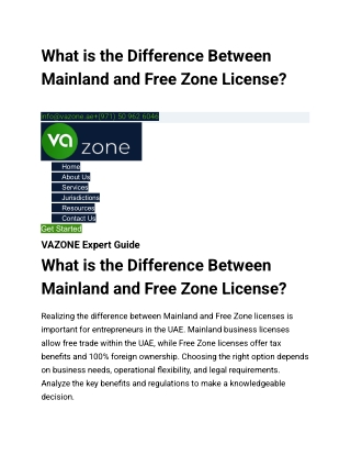 What is the Difference Between Mainland and Free Zone License_