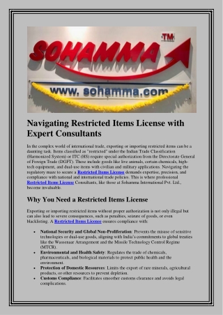 navigating restricted items license with expert