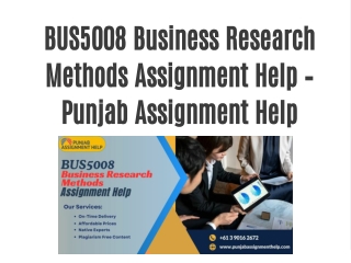 BUS5008 Business Research Methods Assignment Help – Punjab Assignment Help