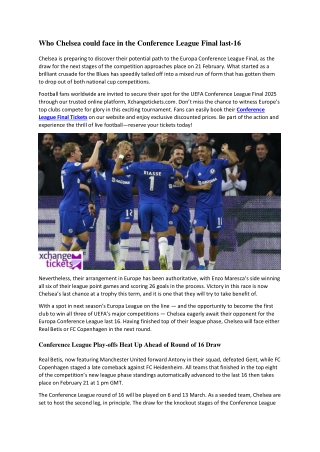 Who Chelsea could face in the Conference League Final last-16