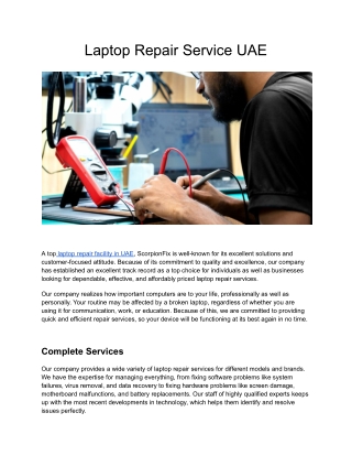Laptop Repair Service UAE
