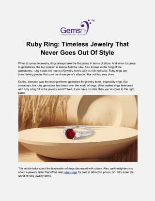 Ruby Ring_ Timeless Jewelry That Never Goes Out Of Style