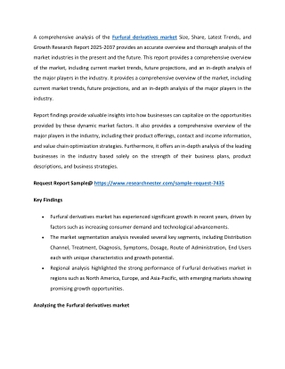 Furfural Derivatives Market: Upcoming Opportunities with SWOT Analysis By 2037