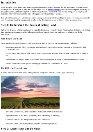 Selling Land for Beginners: A Step-by-Step Guide