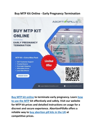 Buy MTP Kit Online - Early Pregnancy Termination