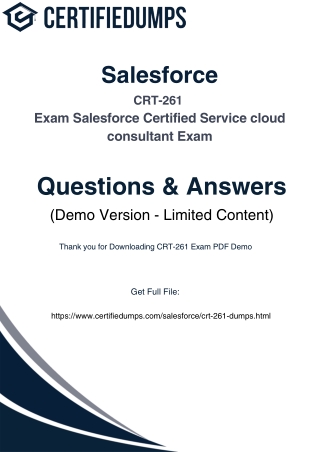 Salesforce CRT-261 Service Cloud Consultant Exam Dumps – 2025 Updated & Verified
