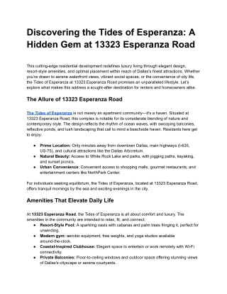 Discovering the Tides of Esperanza_ A Hidden Gem at 13323 Esperanza Road