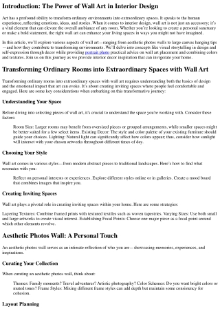 introduction the power of wall art in interior