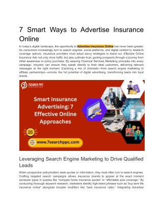 7 Smart Ways to Advertise Insurance Online