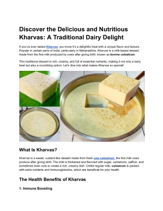 Discover Kharvas: A Delicious & Nutritious Dairy Delight