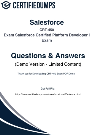 Salesforce CRT-450 Platform Developer I Exam Dumps – 2025 Updated Practice Quest