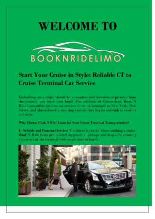 Reliable CT to Cruise Terminal Transportation