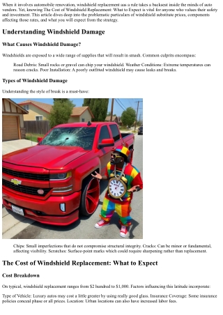when it involves automobile renovation windshield