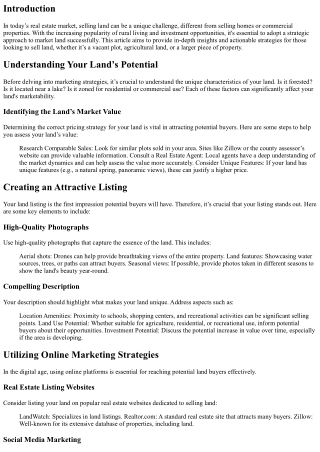Mastering the Art of Marketing Your Land for Sale
