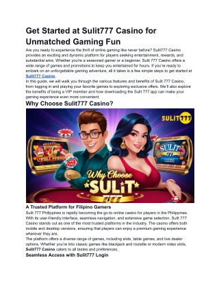 Sulit777 Casino