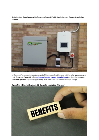 AC couple inverter charger installation uk