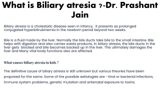 what is biliary atresia dr prashant jain