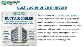 duct cooler price in indore