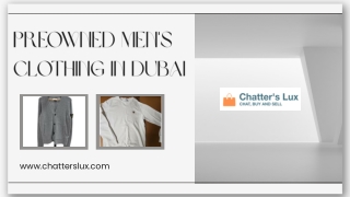 Preowned Men's Clothing in Dubai
