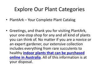 Explore Our Plant Categories