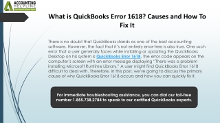 Quick Solutions To Rectify QuickBooks Error 1618