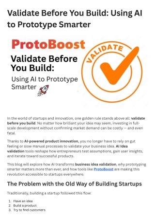 Validate Before You Build: Using AI to Prototype Smarter