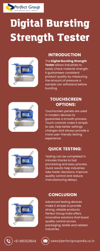 Digital Bursting Strength Tester