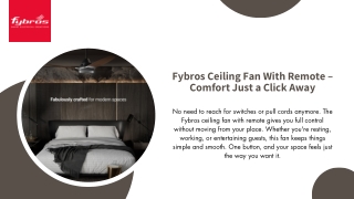 Fybros Ceiling Fan With Remote – Comfort Just a Click Away