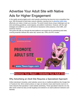 Advertise Your Adult Site with Native Ads for Higher Engagement