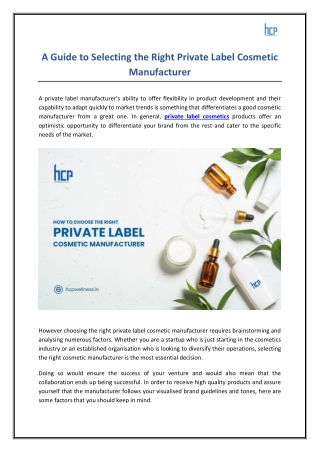 How To Select The Best Private Label Cosmetic Manufacturer?