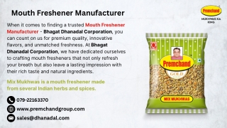 Mouth Freshener Manufacturer -Bhagat Dhanadal Corporation