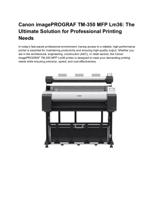 Canon imagePROGRAF TM-350 MFP Lm36