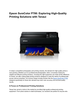 Epson SureColor P700