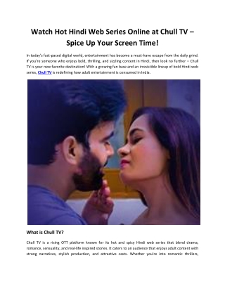 Watch Hot Hindi Web Series Online at Chull TV – Spice Up Your Screen Time!
