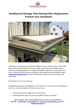 avoiding sun damage how awning fabric replacement