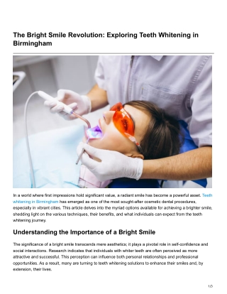 The Bright Smile Revolution Exploring Teeth Whitening in Birmingham