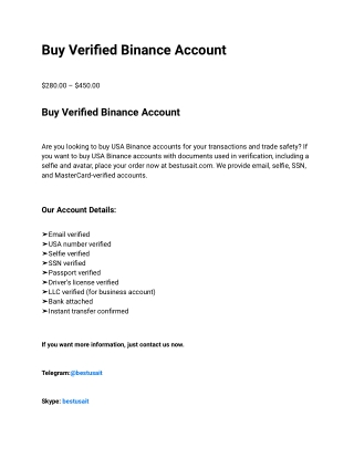Buy Verified Binance Account