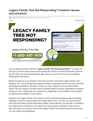 Legacy Family Tree Not Responding Common issues and solutions