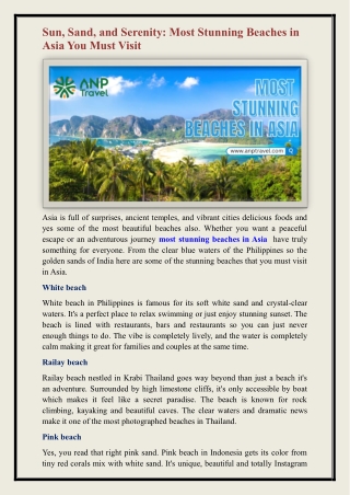 most stunning beaches in Asia